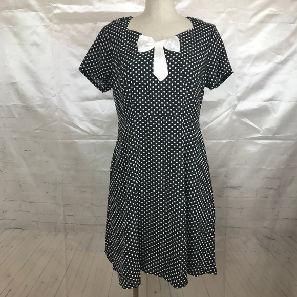 1950s vintage style polka dot swing dress - Picture 2 of 5